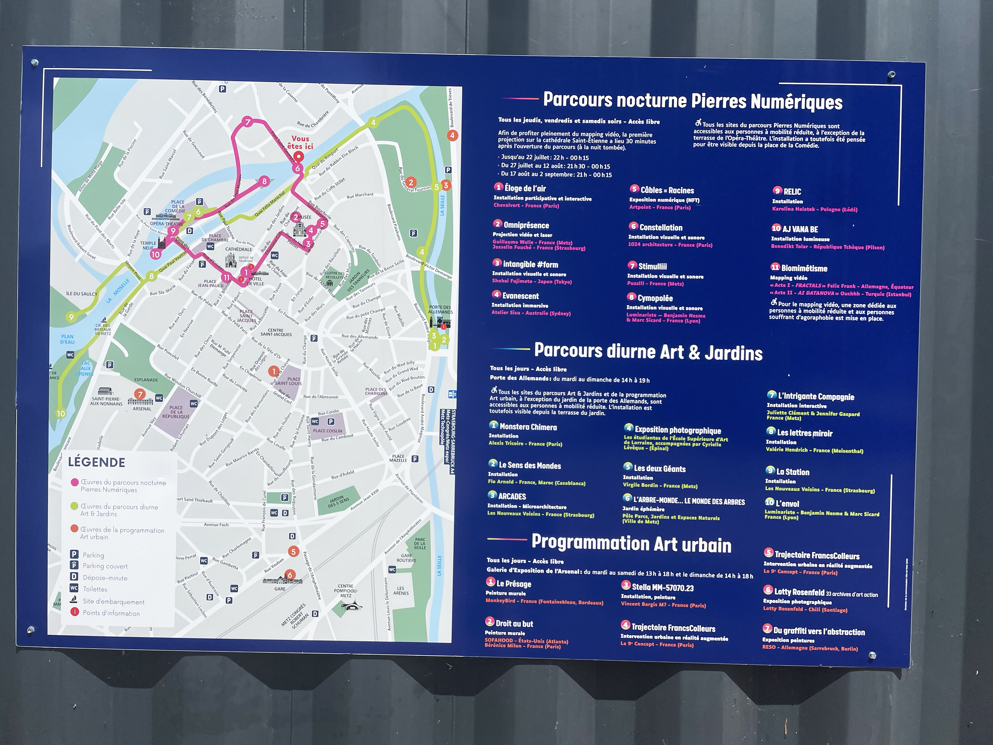 Panneau d'informations
